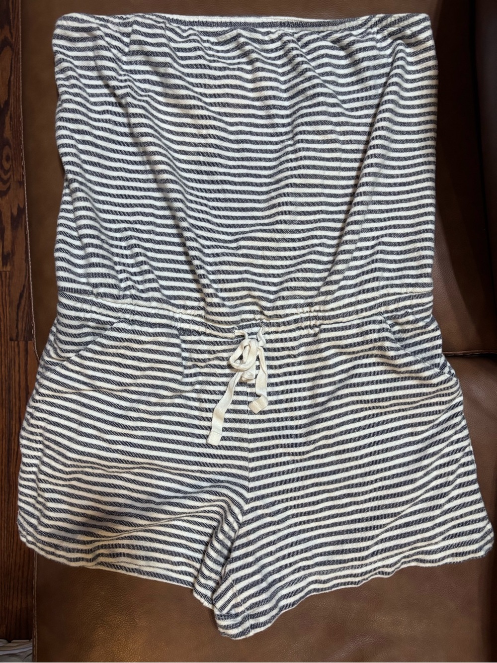 GAP Navy and White Striped Strapless Romper